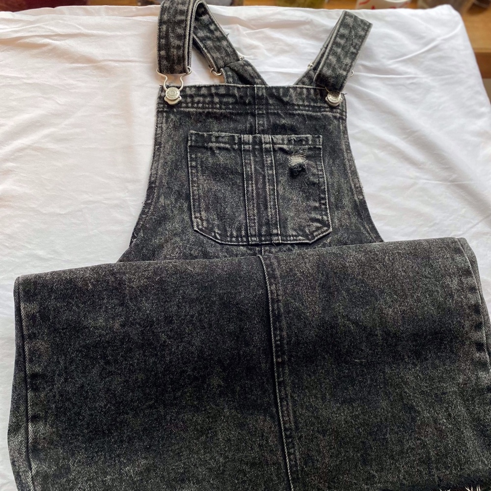 Cute Black Denim Overall Dress